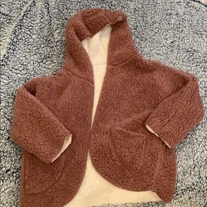 reversible mauve/white chunky sweater